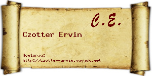 Czotter Ervin névjegykártya