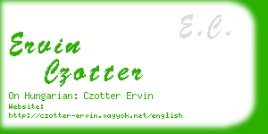 ervin czotter business card